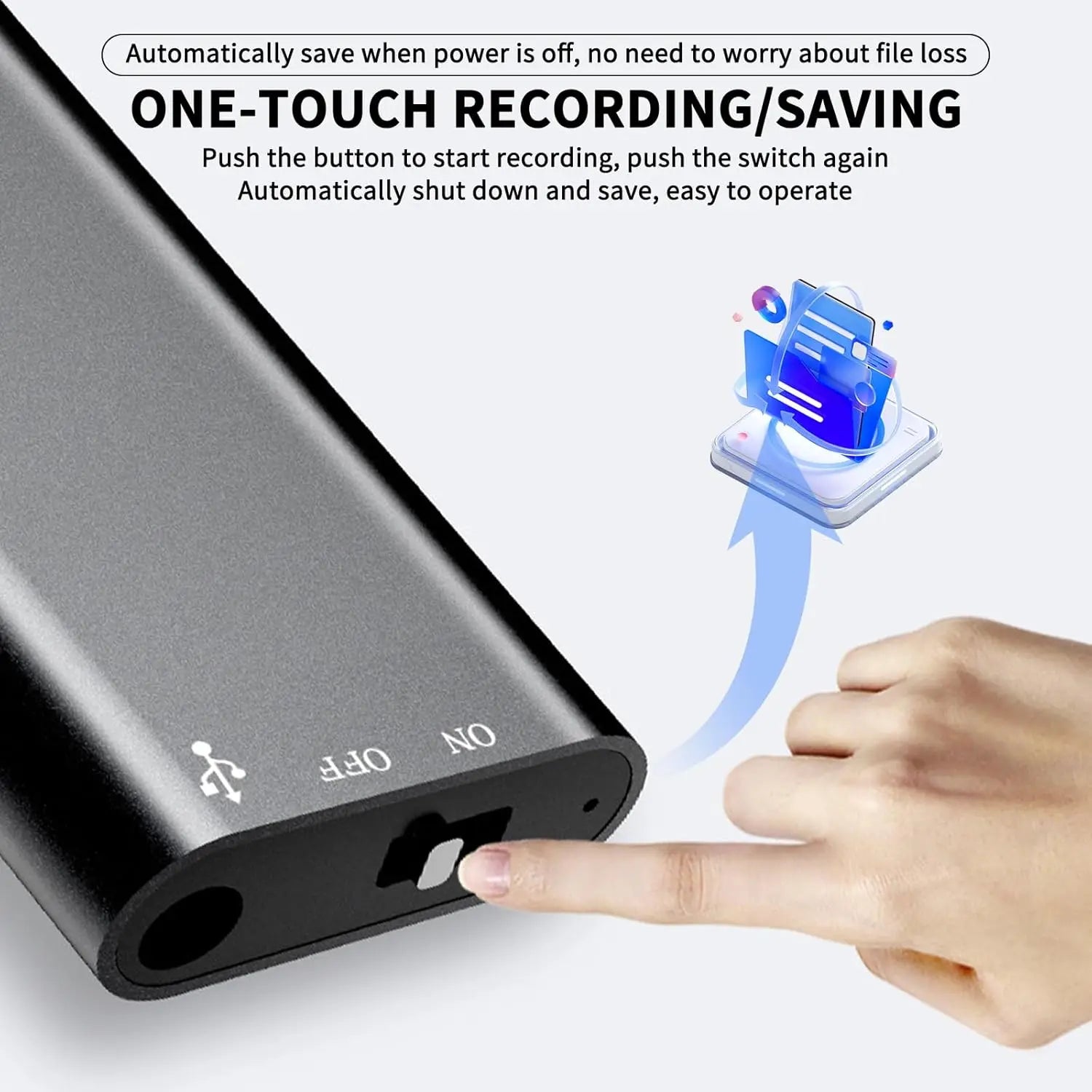 Ultra-Slim Mini Voice Recorder with 16GB Storage and MP3 Playback