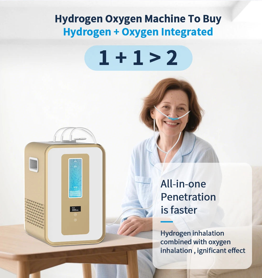 300ml Hydrogen Inhalation Machine with Dual Outlet & Timer Control