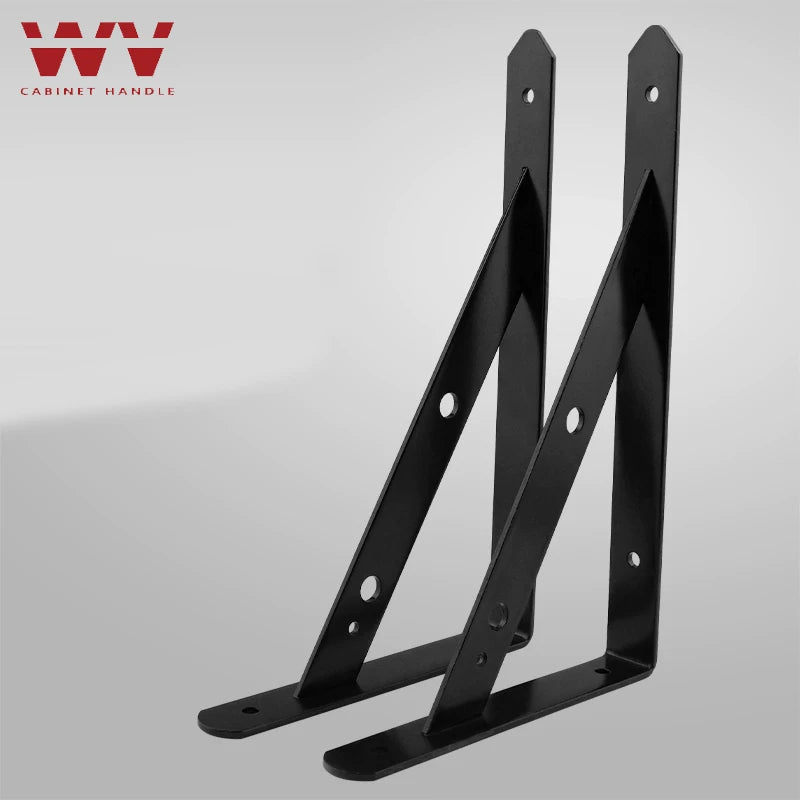 Triangular Shelf Brackets, Black or White, Pair