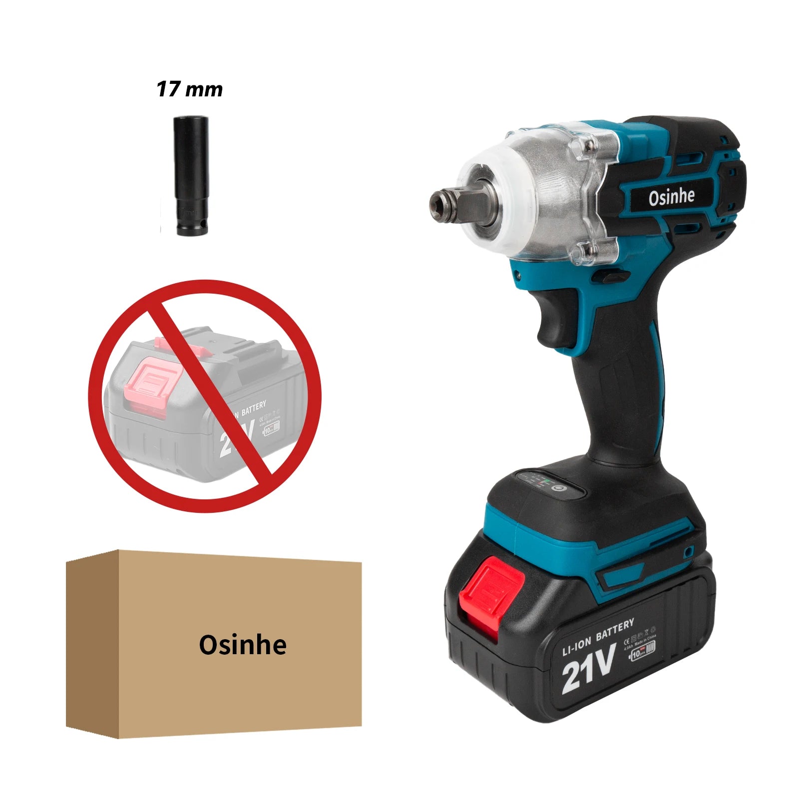 Osinhe Cordless Brushless Impact Wrench 520N·m Torque