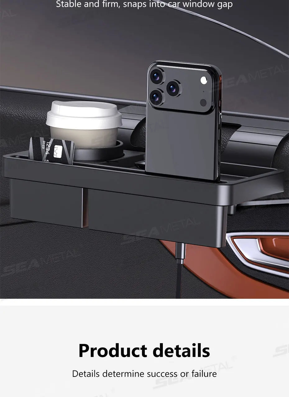 SEAMETAL Car Side Door Organizer Large Load-Bearing Hanging Door Storage Box with Cup/Phone Holder Universal Storage Organizer
