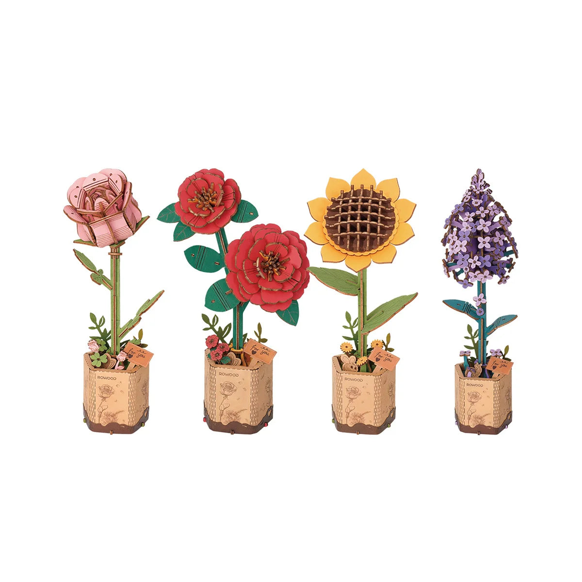 Robotime Kit di Artigianato Bouquet di Fiori Puzzle 3D in Legno