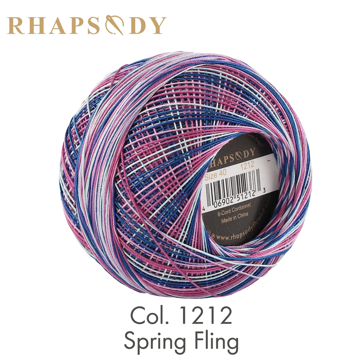 خيط كروشيه قطني مُكْسَل — المقاس 40، 25 جم