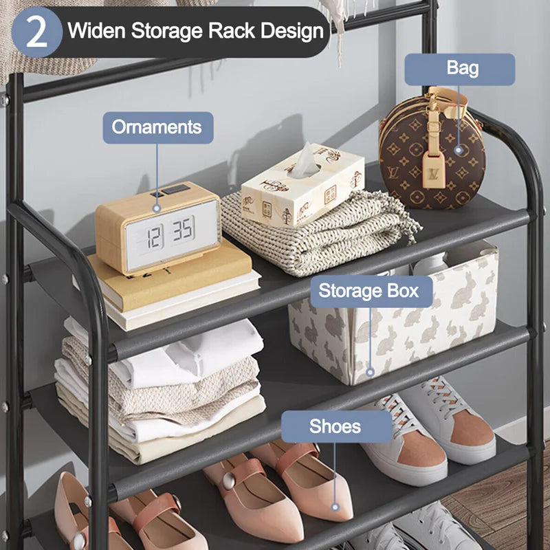 Clothes Hat Hangers Shoe Rack – Multi‑Layer Home Organizer