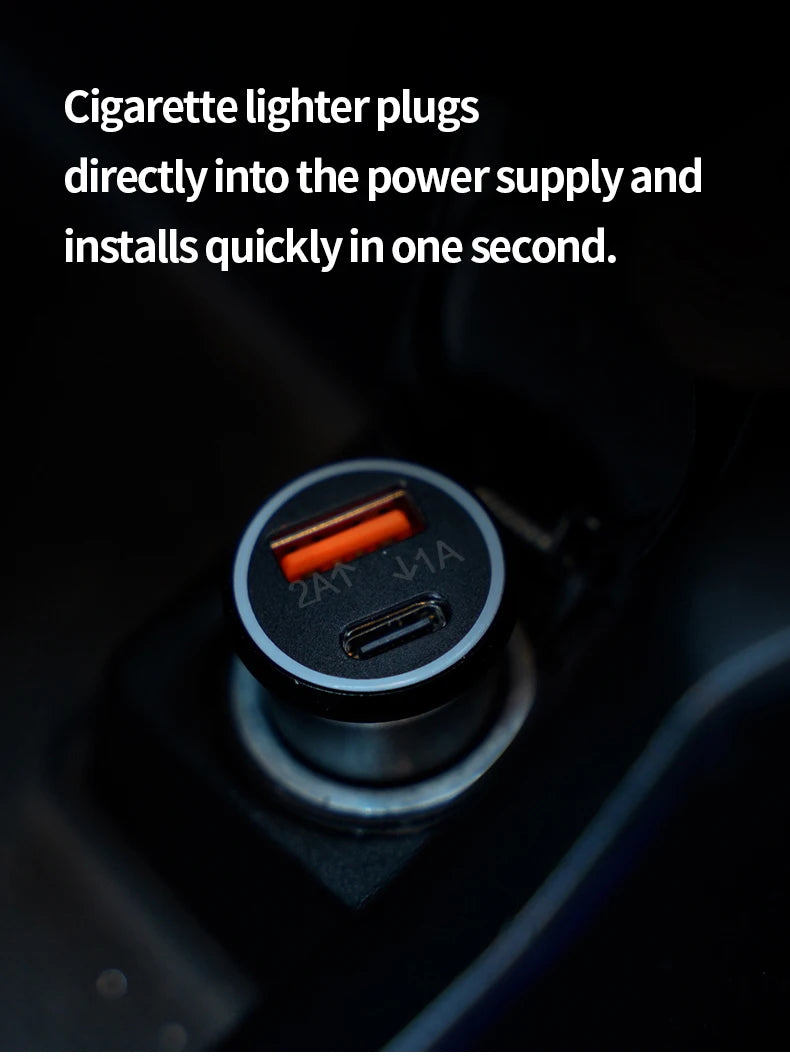 Universal Mini Car Charger Cigarette Lighter USB Type-C Adapter Hidden GPS Locator Track For IOS Apple System Find My