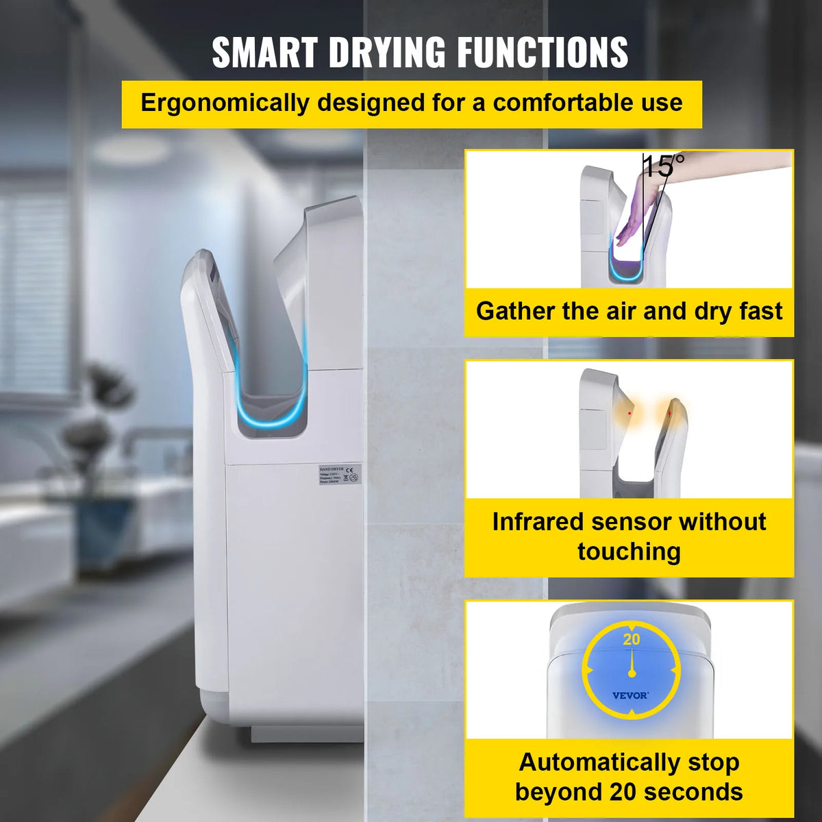 Automatic Double-Sided Jet Hand Dryer