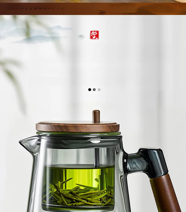 Tea Ceremony Culture Large Capacity Dividing Teacup Removable Glass Inner Tank Home Tea Water Separation Filter Teacup