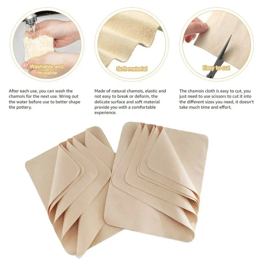 Ten Pottery Rim-Smoothing Cloths, 145 × 175 mm