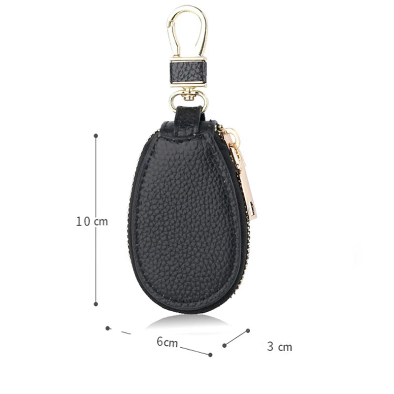 1PCS Leather Zipper Key Wallet Keychain Multifunctional Mini Purse Key Holder Case