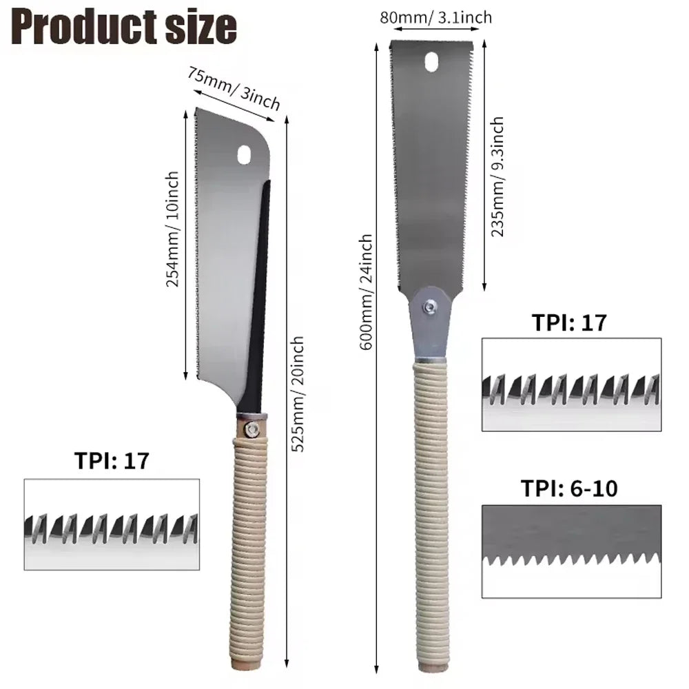 SK5 Woodworking Pull Saw, Single- or Double-Edged Options