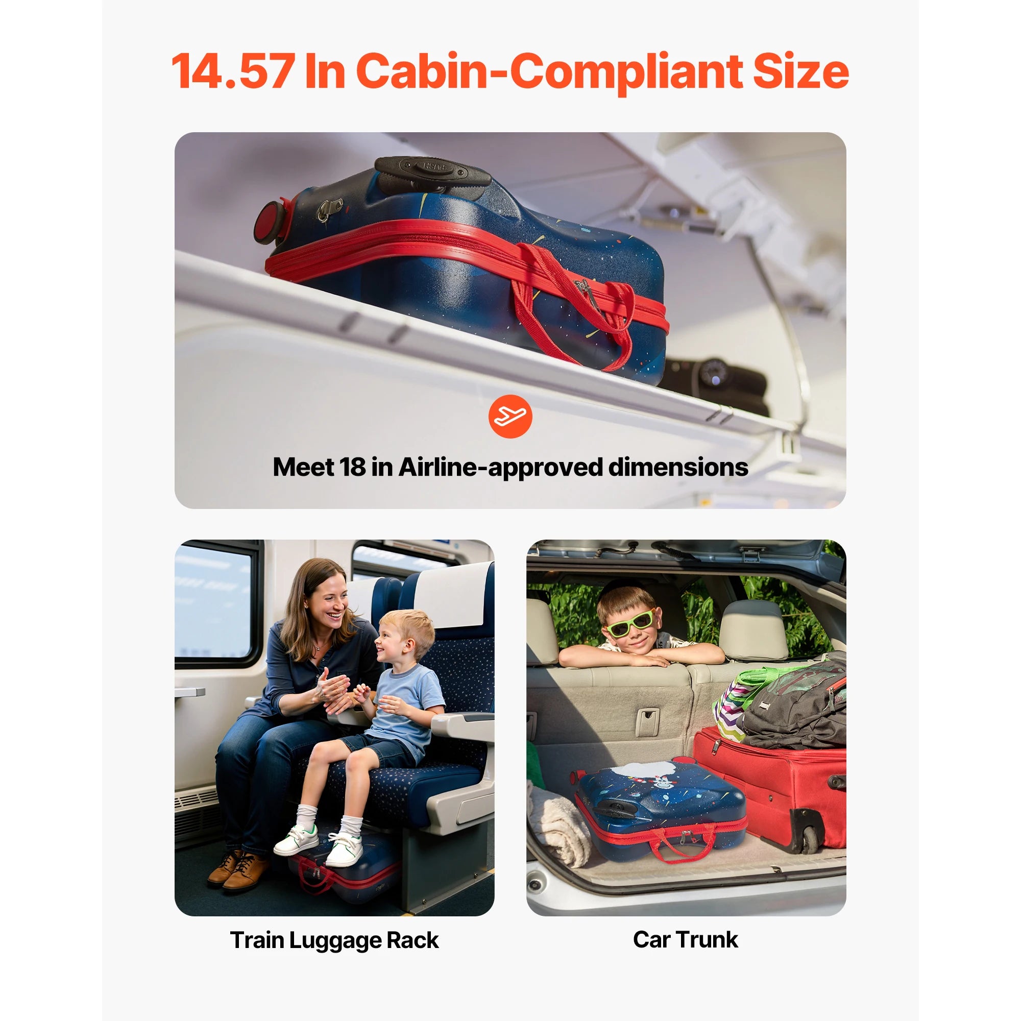 Valigia monopattino da viaggio per bambini 18'' 26L bagaglio a mano