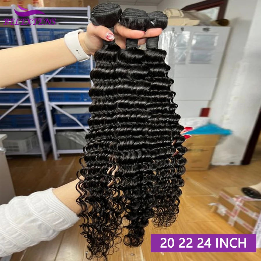 Deep Wave Bundles Brazilian Human Hair Extensions