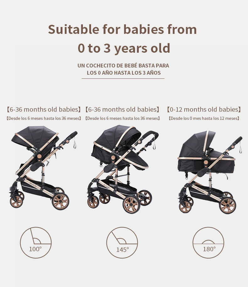 Baby Stroller 3‑in‑1 Lightweight Multifunction Carriage for Newborns