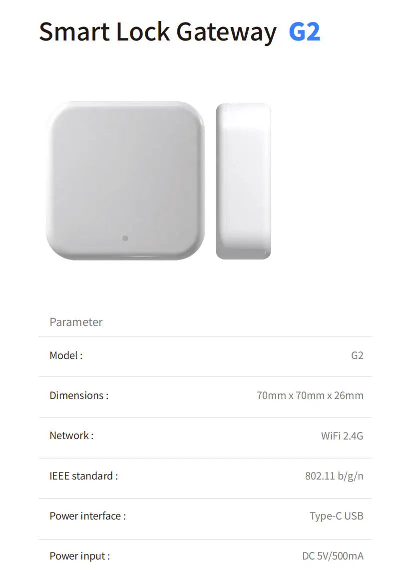 G2 G5 G6 TTlock Gateway Can Connect to 5G WiFi TTLock Or TTHotel APP G5 WiFi Gateway 2.4G&5G WiFi For Remote Control Smart Lock