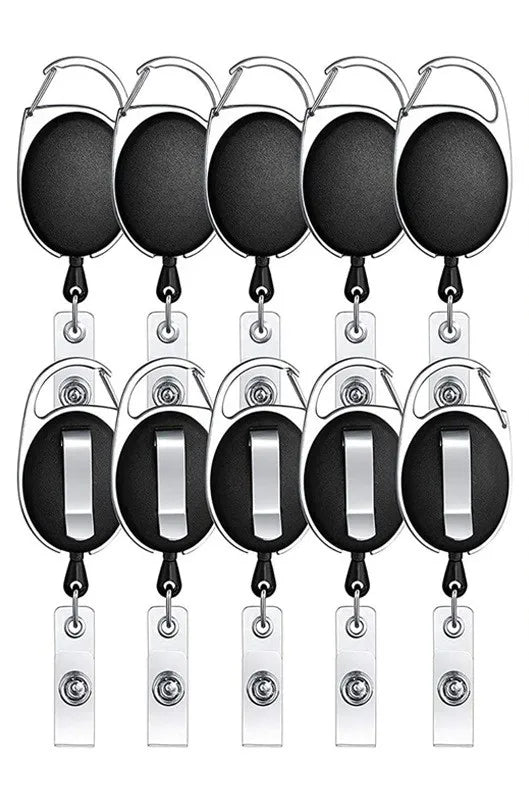 Retractable Crystal ID Badge Reel Keychain