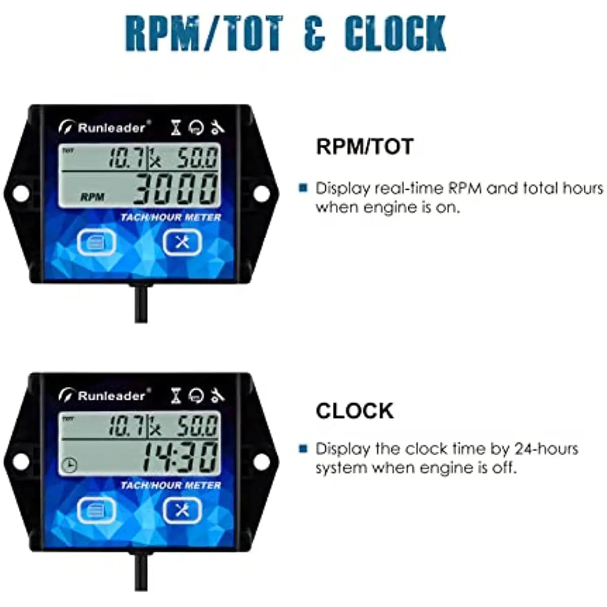 RL-HM011HB Engine Tachometer & Hour Meter with Backlight