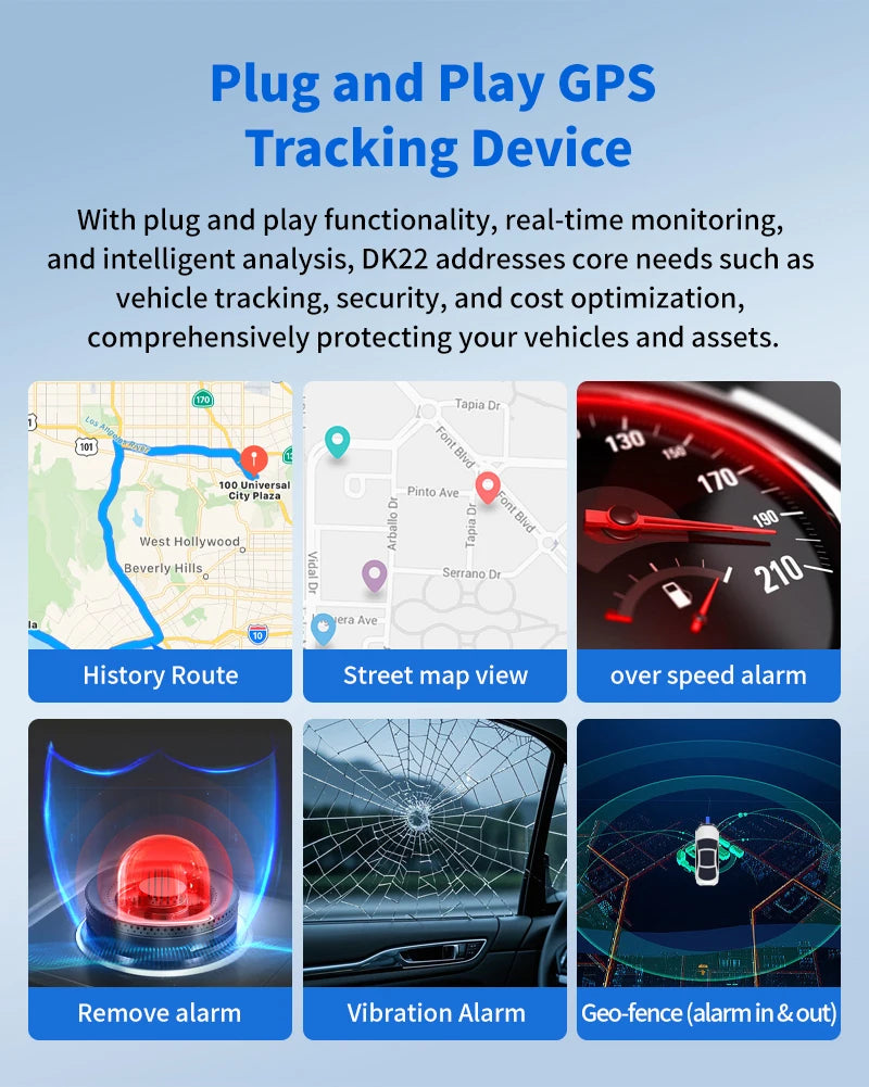 Mini OBD GPS Tracker With On-Board Diagnostics Real-time Tracking Multiple Alerts Driver Behaviors Locator DK22 2G