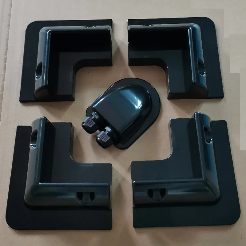 Solar panel ABS plastic mounting bracket with 5 non drilling corner kits, RV marine flat top camper and caravan installation