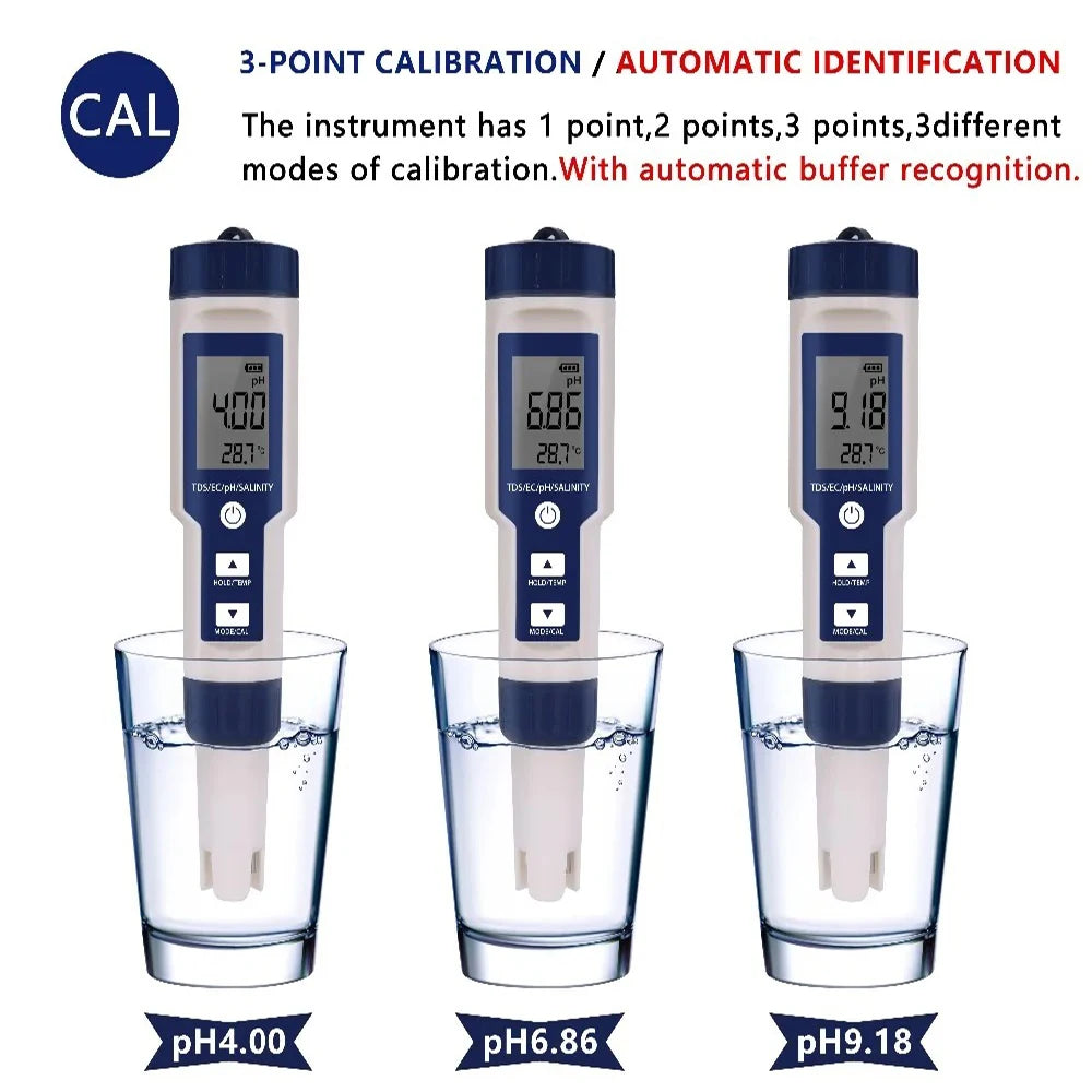 Five-in-One Digital Water Quality Tester