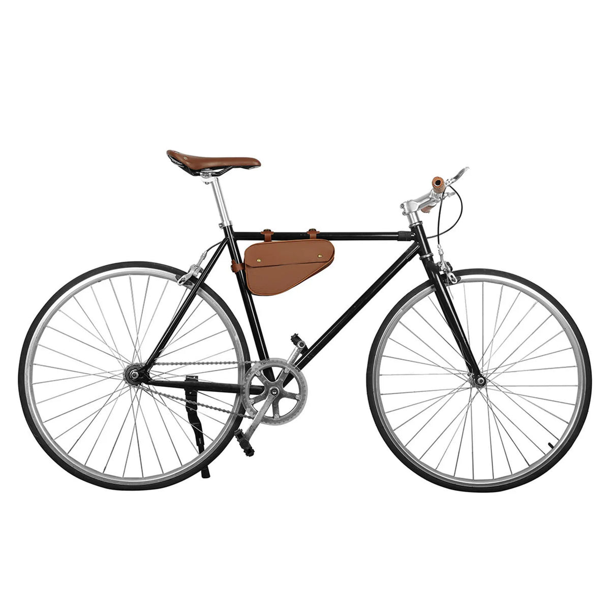 Bolsa estreita para quadro de bicicleta com posições ajustáveis para a correia