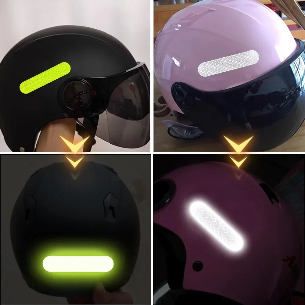 10-100Pcs Motorcycle Helmet Warning Reflective Stickers Night Safety Driving Decorative Strips Sticker Bicycle Moto Car Decals