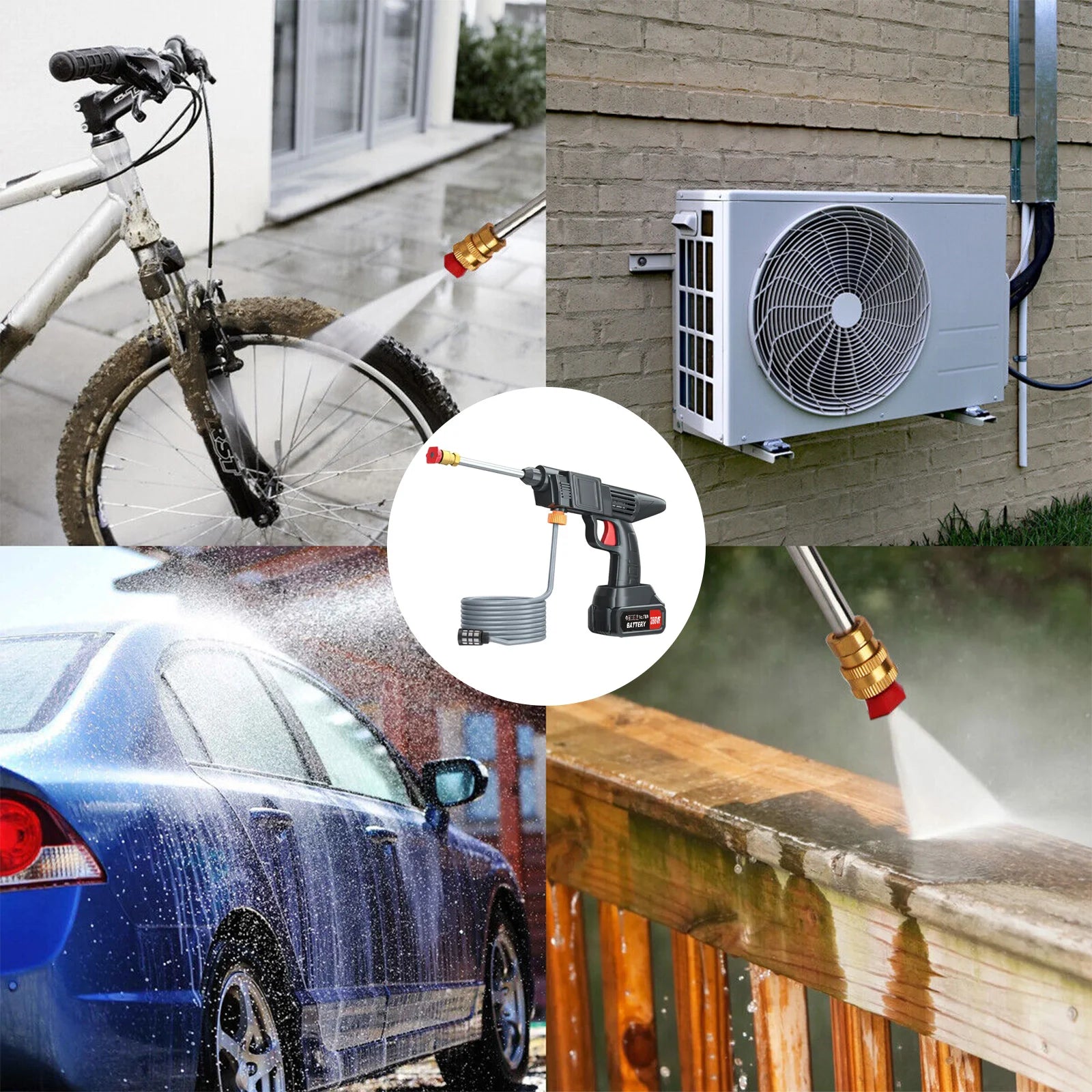 Cordless High Pressure Washer Gun 450W 26Bar with Dual Batteries