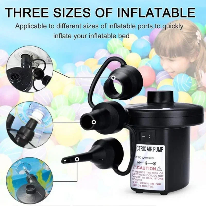 Electric Air Pump for Air Beds, Pools and Floats, Mains or 12V
