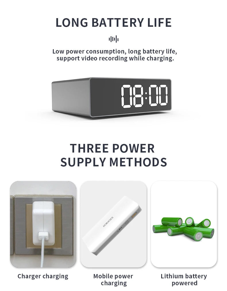 1080P yöllä näkyvä kello-kamera huomaamattomaan kotiturvallisuuteen