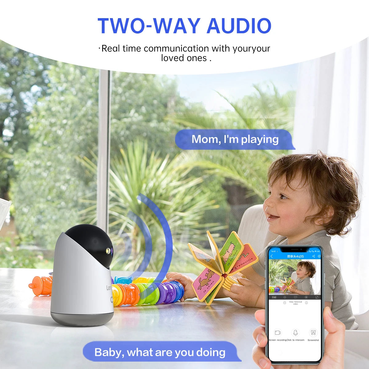 Lenovo 5MP WiFi Camera Smart Home Indoor IP Camera Full Color Night Auto Tracking Security CCTV Surveillance Baby Monitor