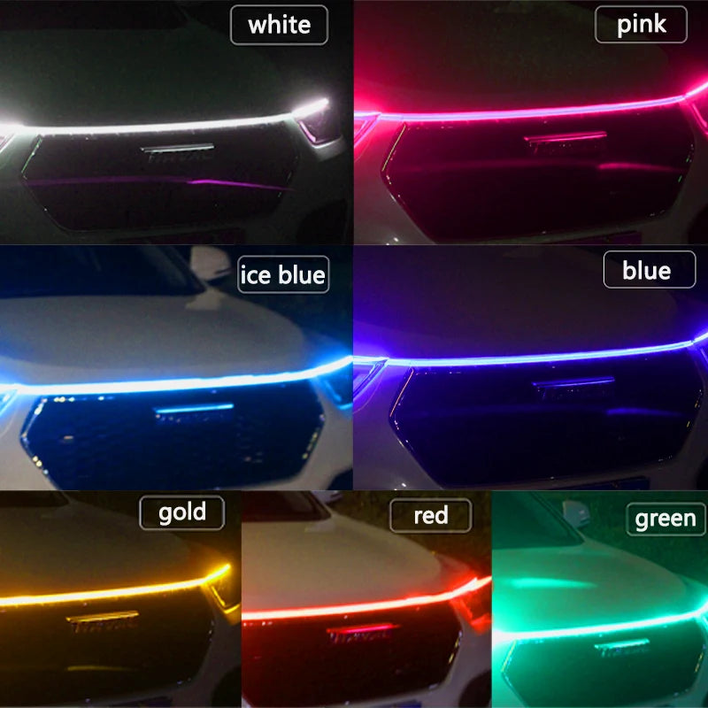 Bande lumineuse LED flexible 12V pour capot de voiture