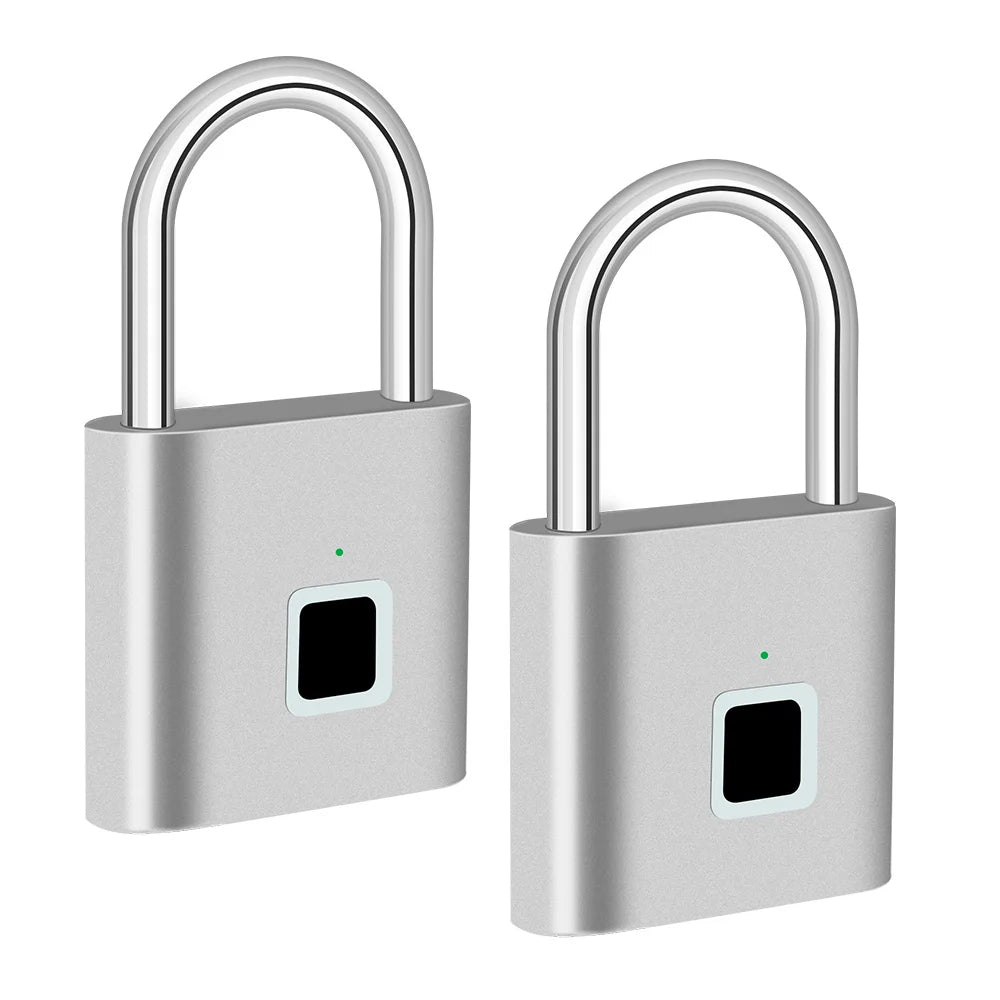 Kleines Smart-Fingerabdruck-Padlock Zinklegierung Körper 9000 Mal Öffnen Wiederaufladbares Digital Schloss Fitnessstudio Schule Gepäckschrank Sicherheit Padlock