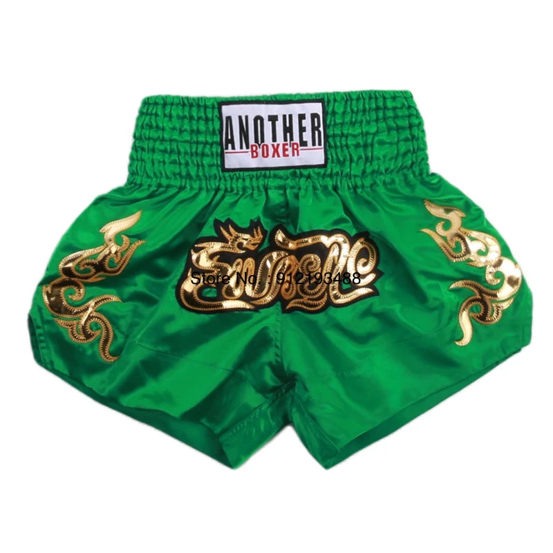 Muay Thai Shorts 2024 New Boxing Shorts Women Men Child Embroidery Kickboxing Training Pants Sanda Martial Arts Fight Equipment