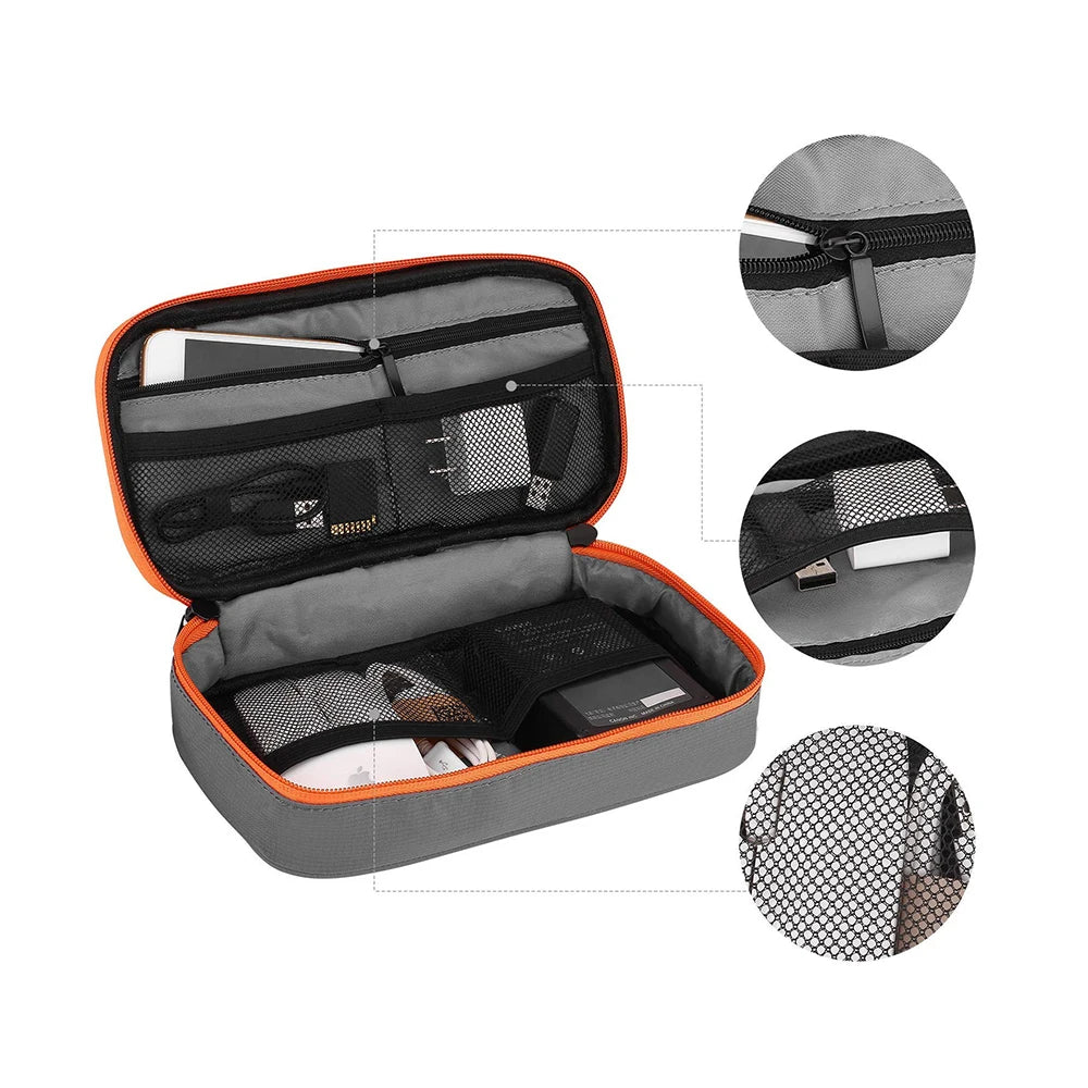 Travel Cable and Electronics Organizer Pouch