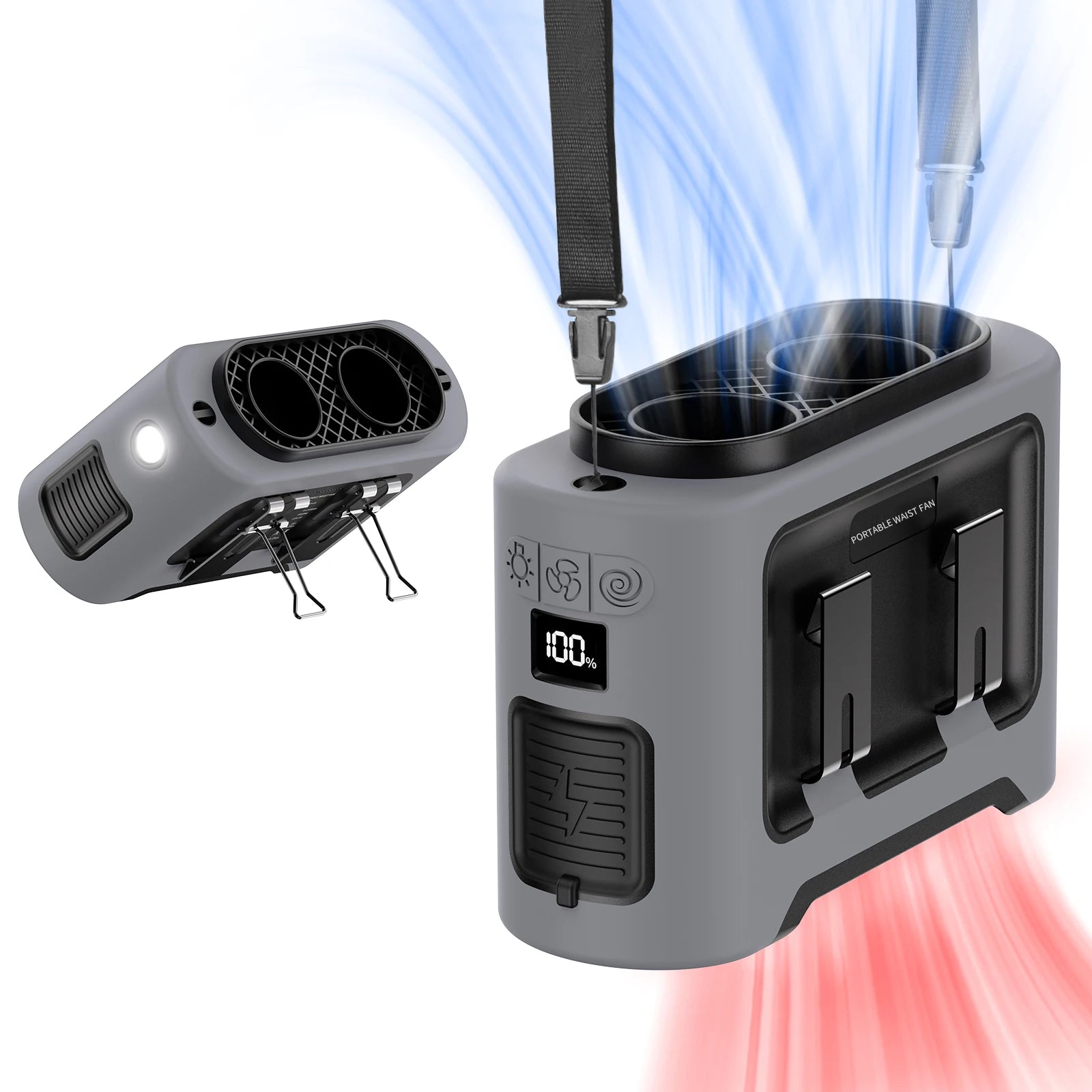 14500mAh Waist and Neck Fan with Dual Turbo Motors