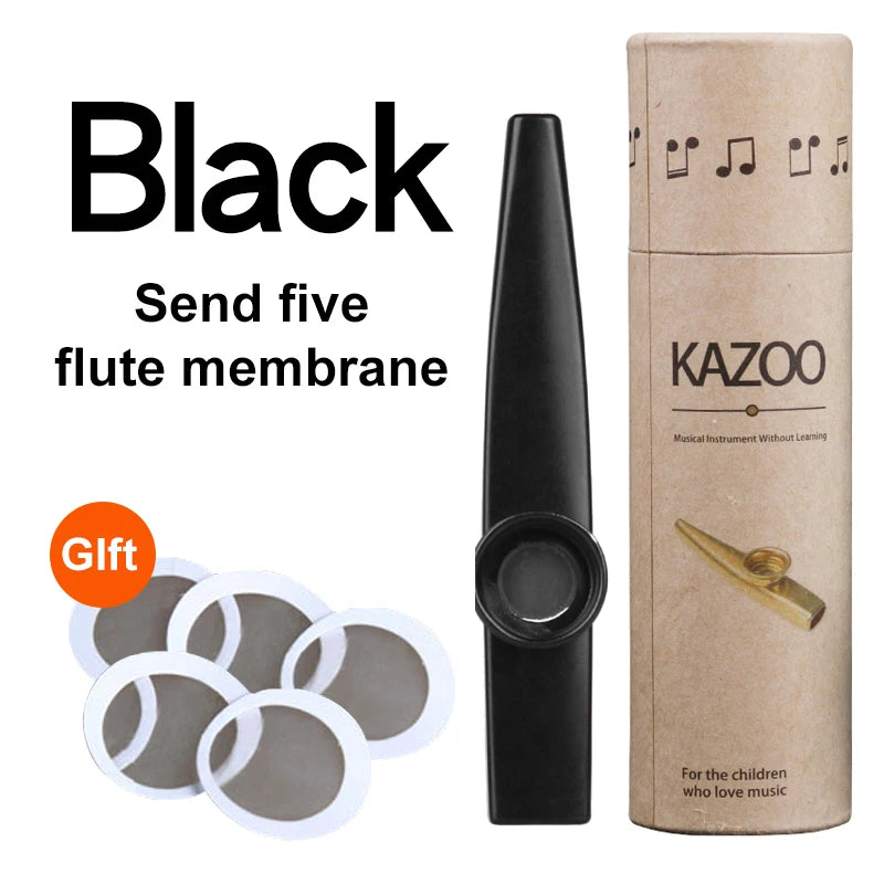 Kovové kazoo s piatimi náhradnými membránami