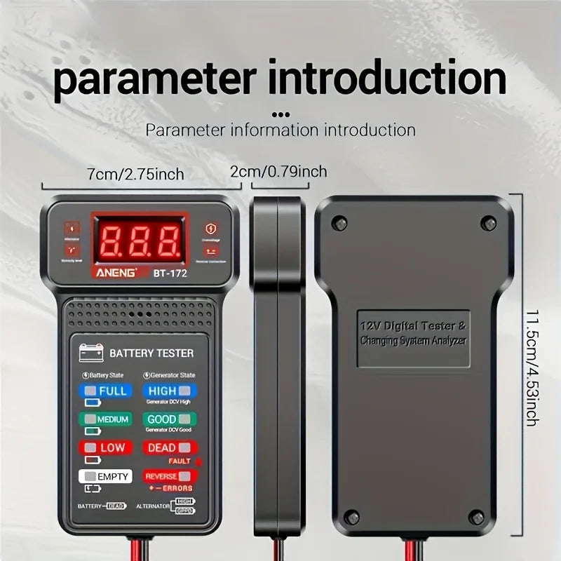 Smart Car Battery Tester, Suitable for Home Self-Checking/Repair Shops, One-Click Diagnosis of Life Span and Capacity, Quick Fault Identification, Intuitive Data Display, Compatible with Multiple Car Models, a Tester That Can