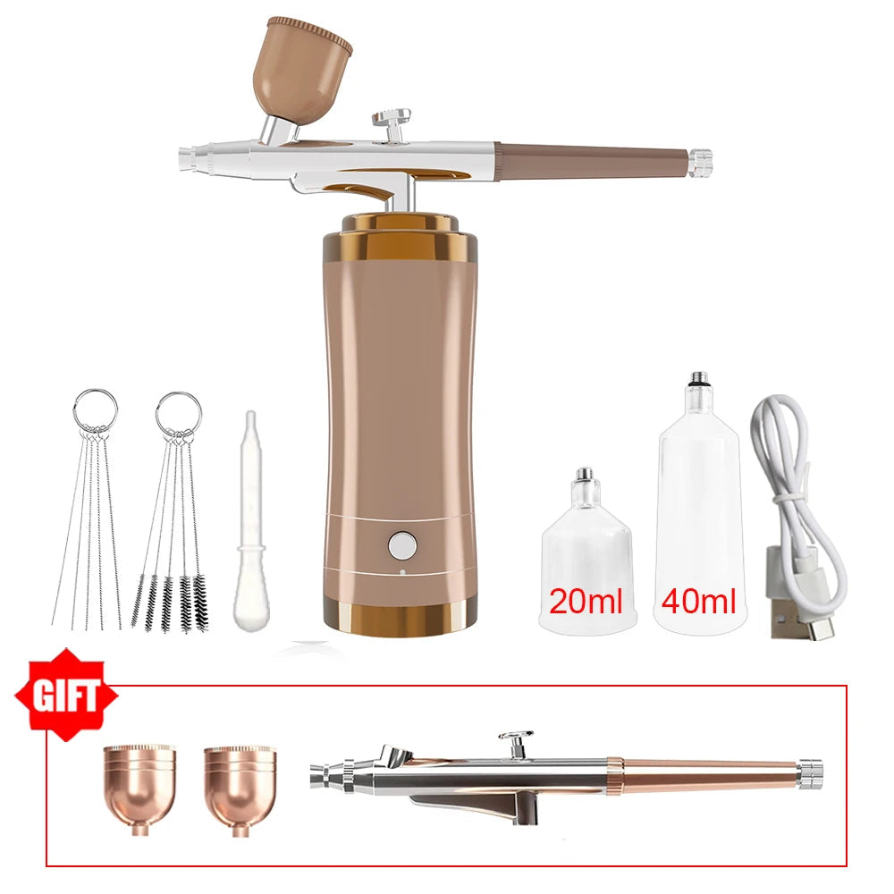 Airbrush Nail With Compressor Portable Airbrush Nail Art Compressor For Nails Cake Painting Crafts Air Brush Kit Nails Spray