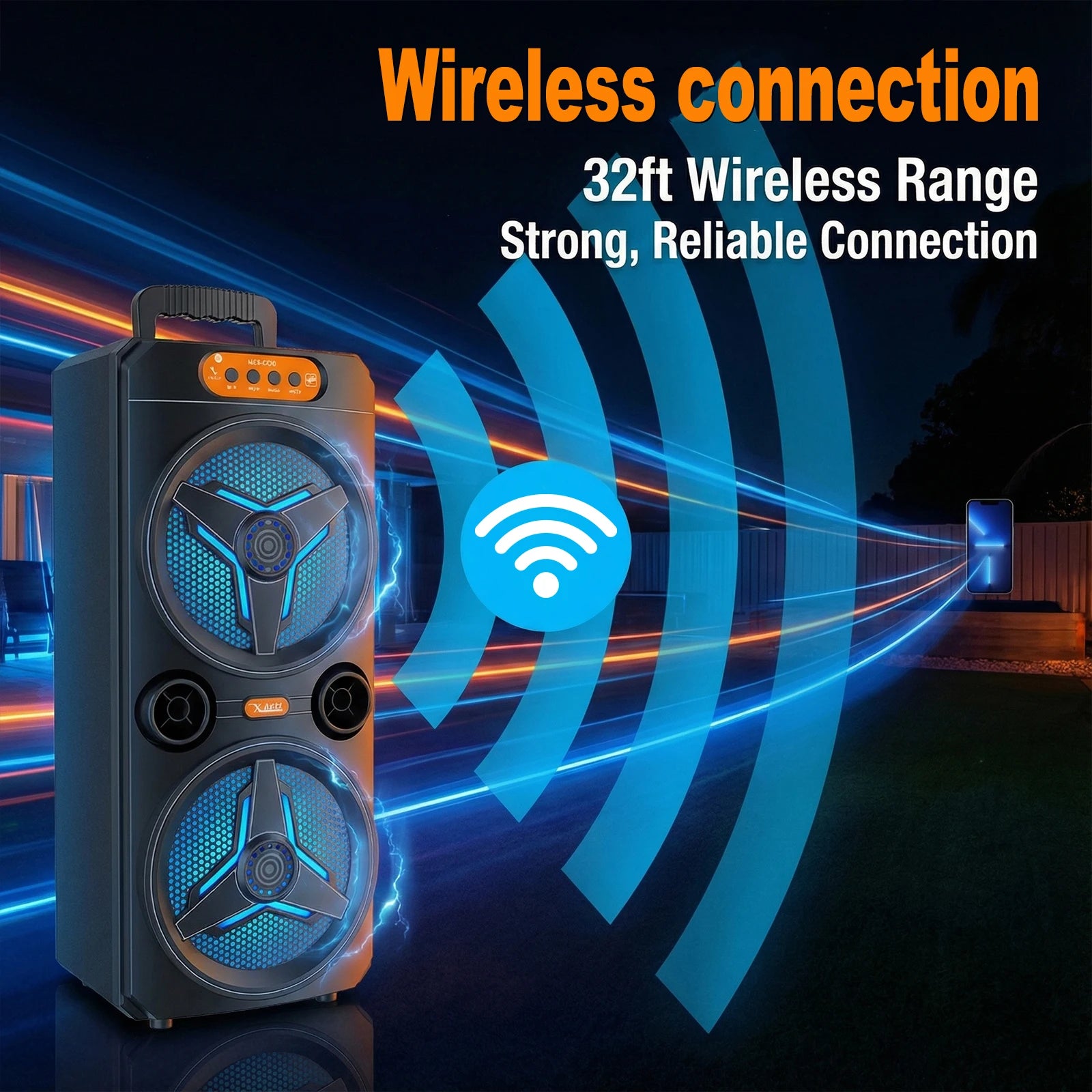 Wireless Bluetooth Speaker with Microphone for Parties and Outdoor Use