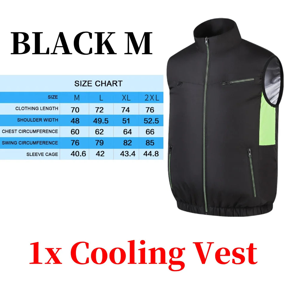Cooling Vest Ice Fan Vest Heat Resistant for Summer Camping Fishing Hot Weather Work Fishing Vest Hiking Air-conditioned Clothes