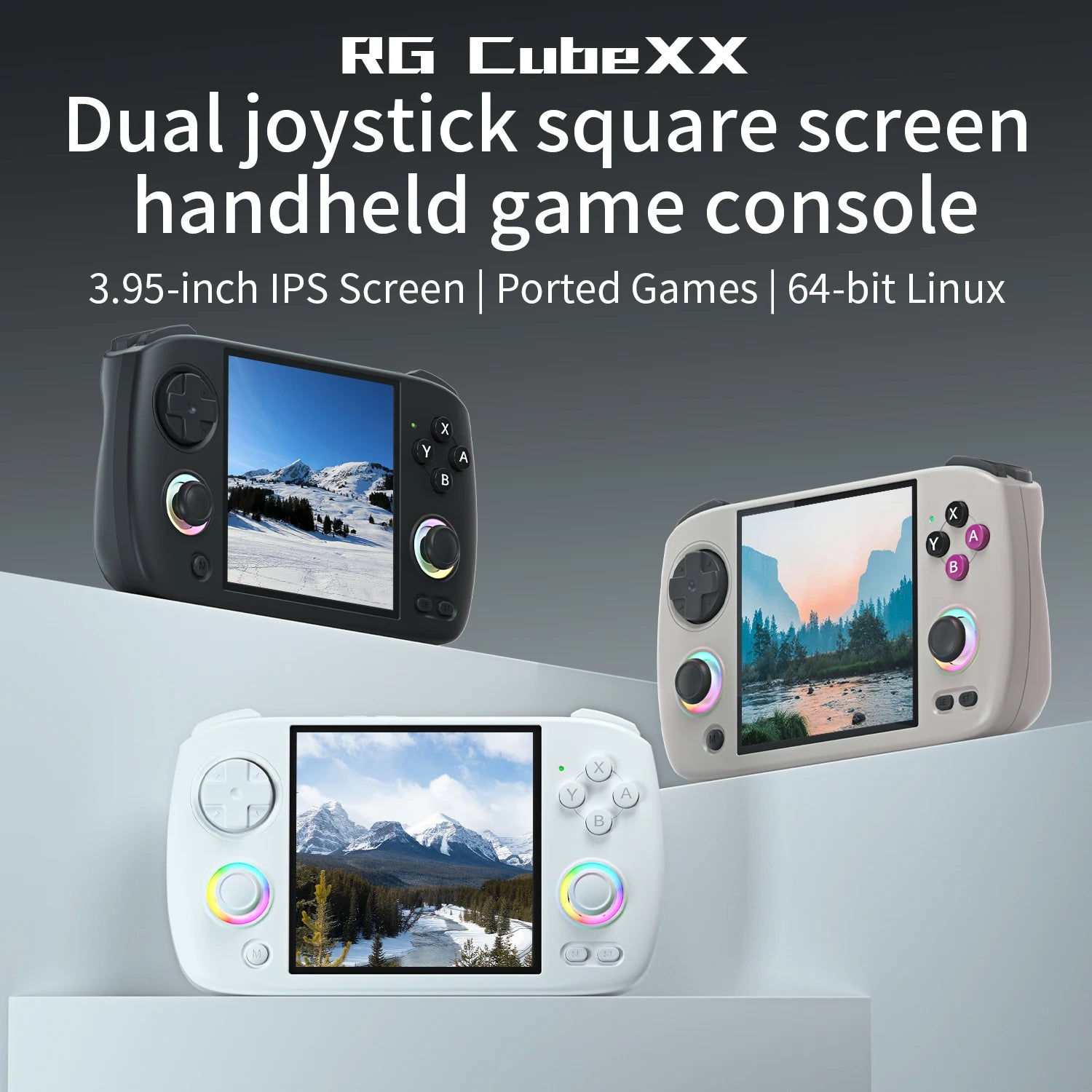 Anbernic RG CubeXX Retro Handheld Game Console 3.95 Inch IPS Screen Linux System Built-in 64G TF Card 5056 Games Support HD Out