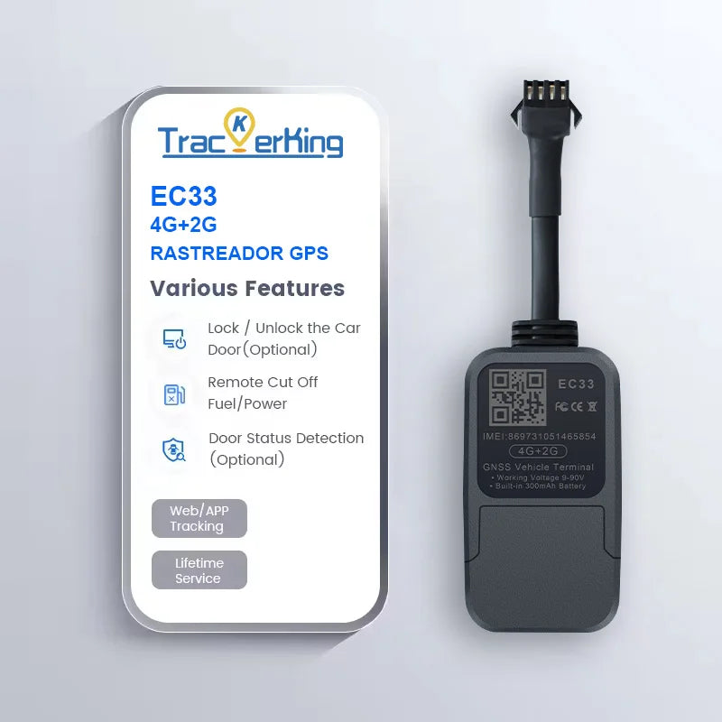2pcs EC33 4G+2G GPS tracker with 300mAh battery TrackerKing The smallest tracker Relay GPS Rastreador GPS J16 Acc Alarm