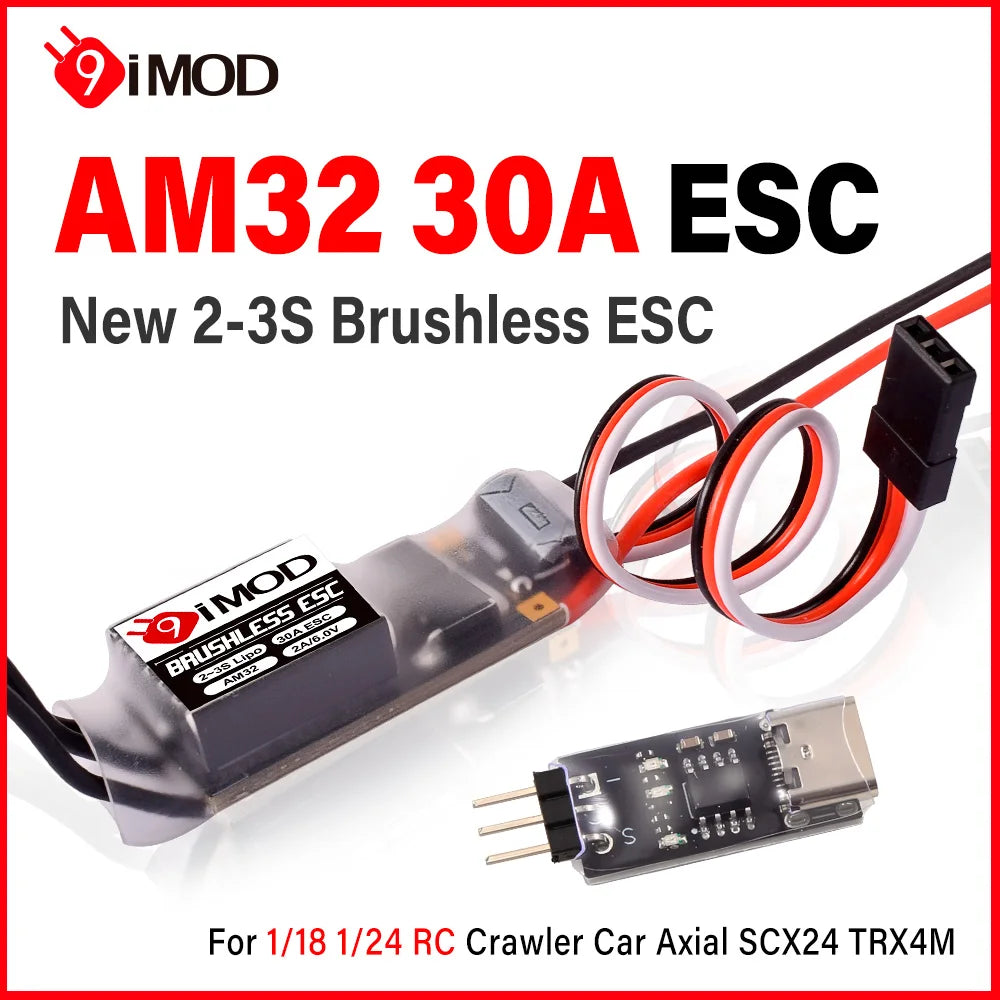 9IMOD 30A AM32 -harjaton ESC pieniin RC-telaketjuautoihin