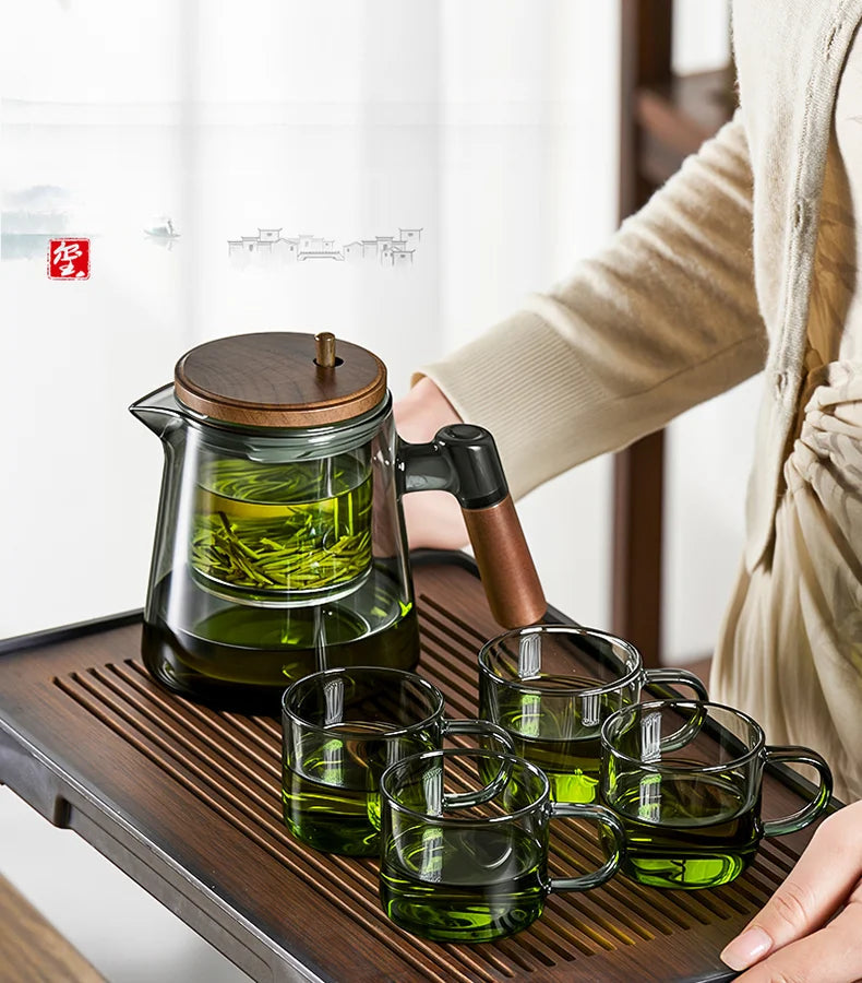 Tea Ceremony Culture Large Capacity Dividing Teacup Removable Glass Inner Tank Home Tea Water Separation Filter Teacup