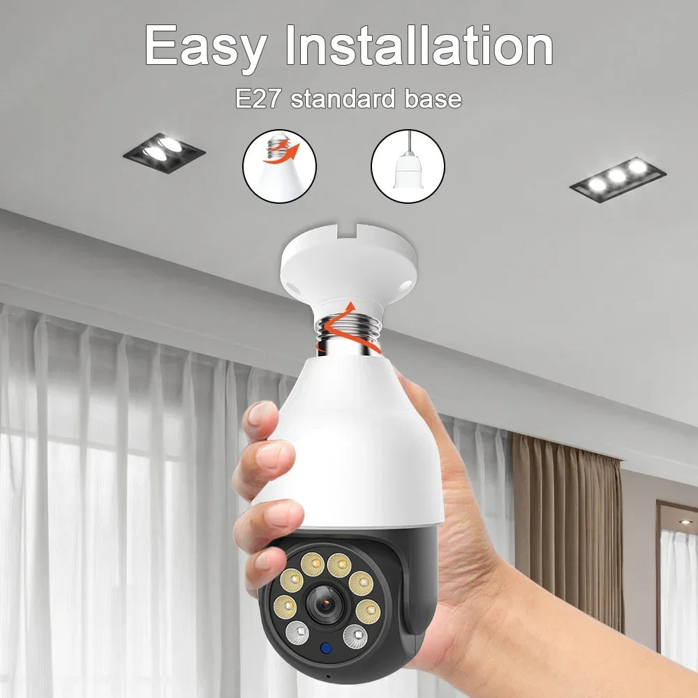 5MP E27 WiFi PTZ Bulb Security Camera