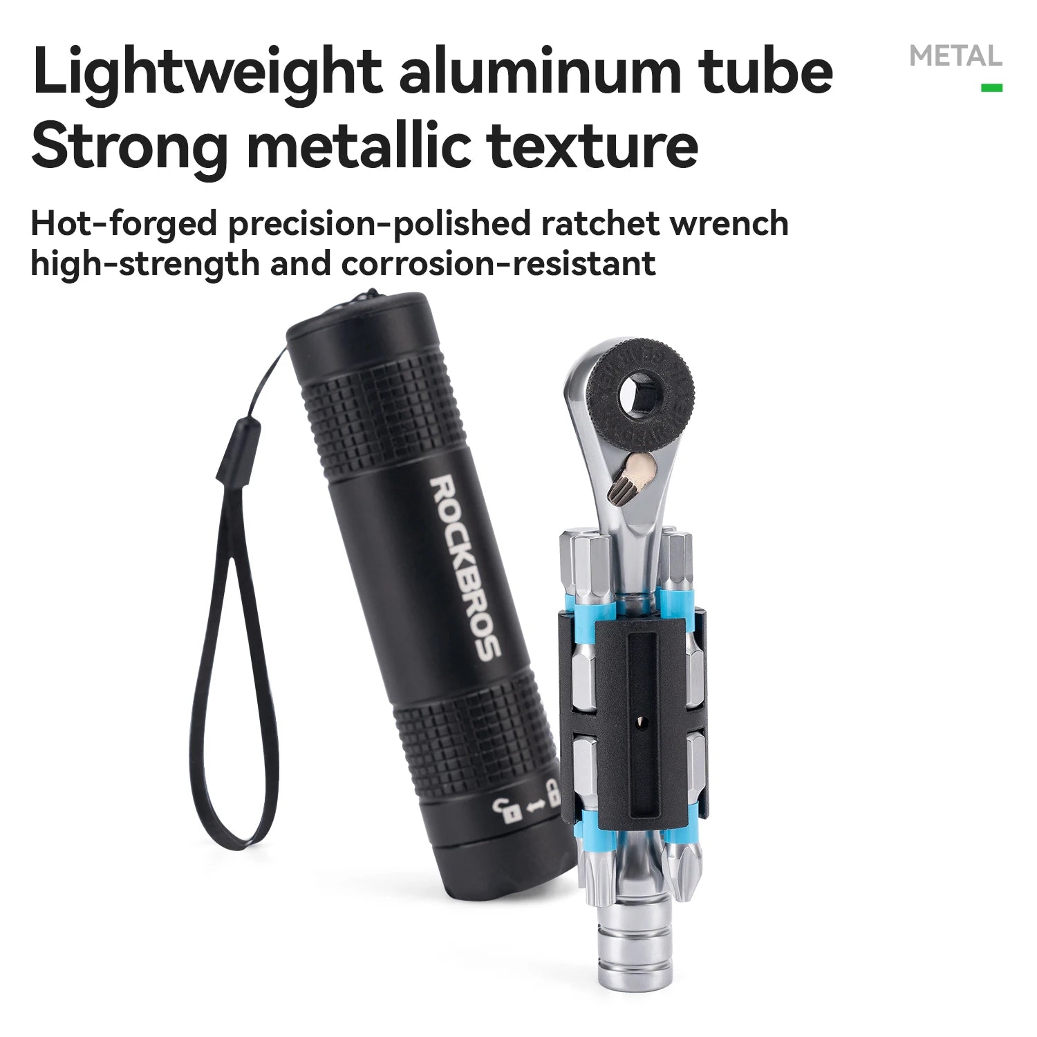 Portable Bicycle Ratchet Tool Set Compact Aluminum Tube Bike Kit