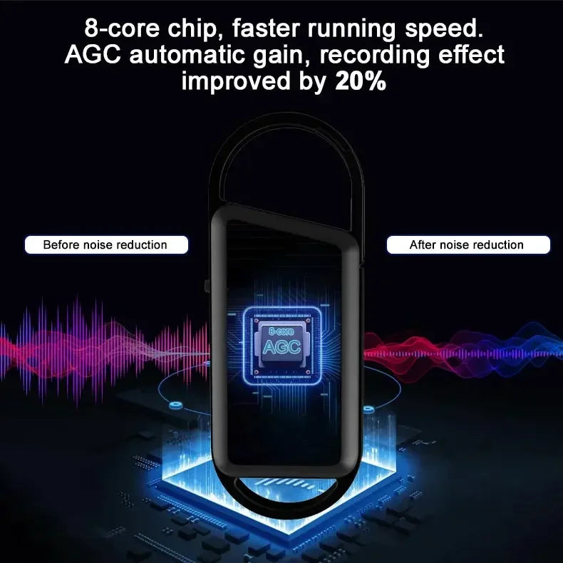 Mini Voice Activated Recorder Digital Audio Recording Keychain Device Wearable Sound Professional Micro Dictaphone