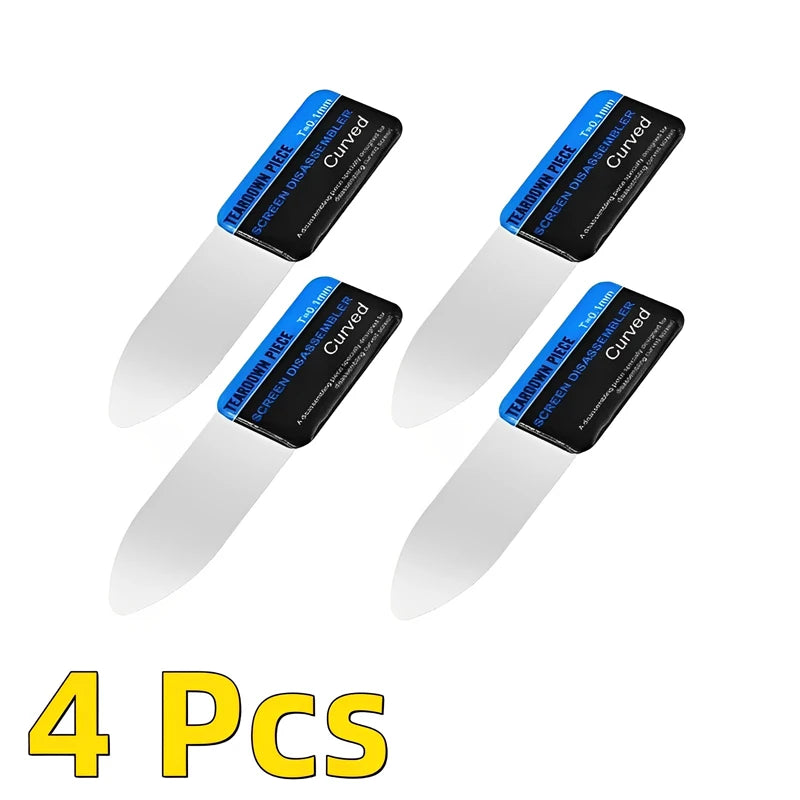 1-5Pcs Mobile Phone Curved LCD Screen Spudger Opening Pry Card Tools Ultra Thin Flexible Mobile Phone Disassemble Steel Metal