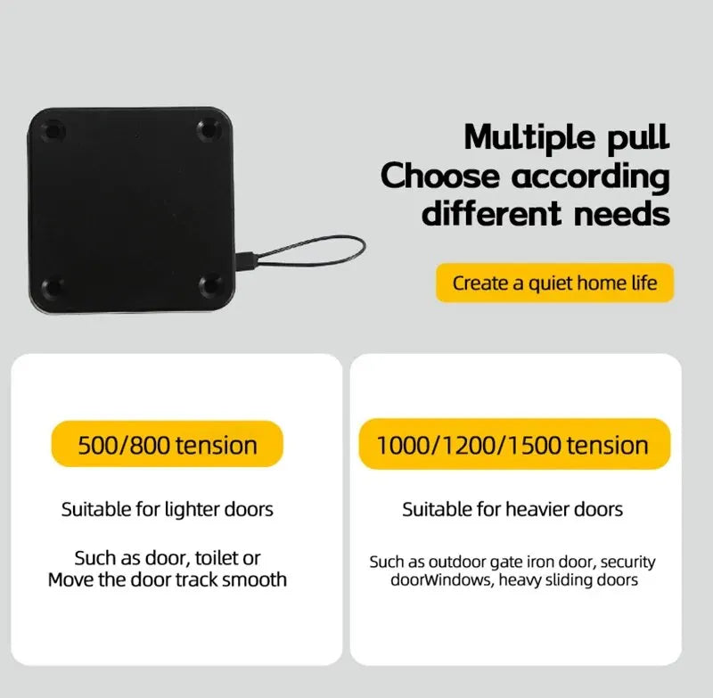 Cerrador de puerta con cordón - Opciones de fuerza de tracción