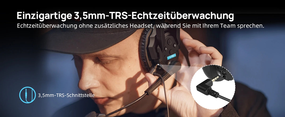 【US STOCK】 SYNCO XTALK XPRO2 Wireless Intercom Headset System, 2 Person 2.4GHz Wireless Communication Headset 500m/1640ft with Noise Reduction Program Production Live Show