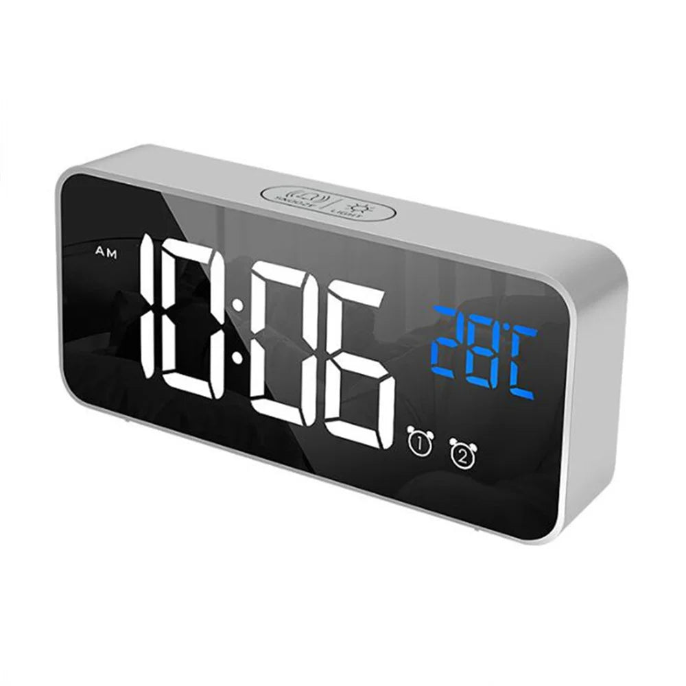 Rechargeable LED Alarm Clock with Dual Alarms